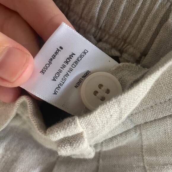 Posse Louis Pleated Linen Wide-Leg Trousers (S) - Picture 8 of 9